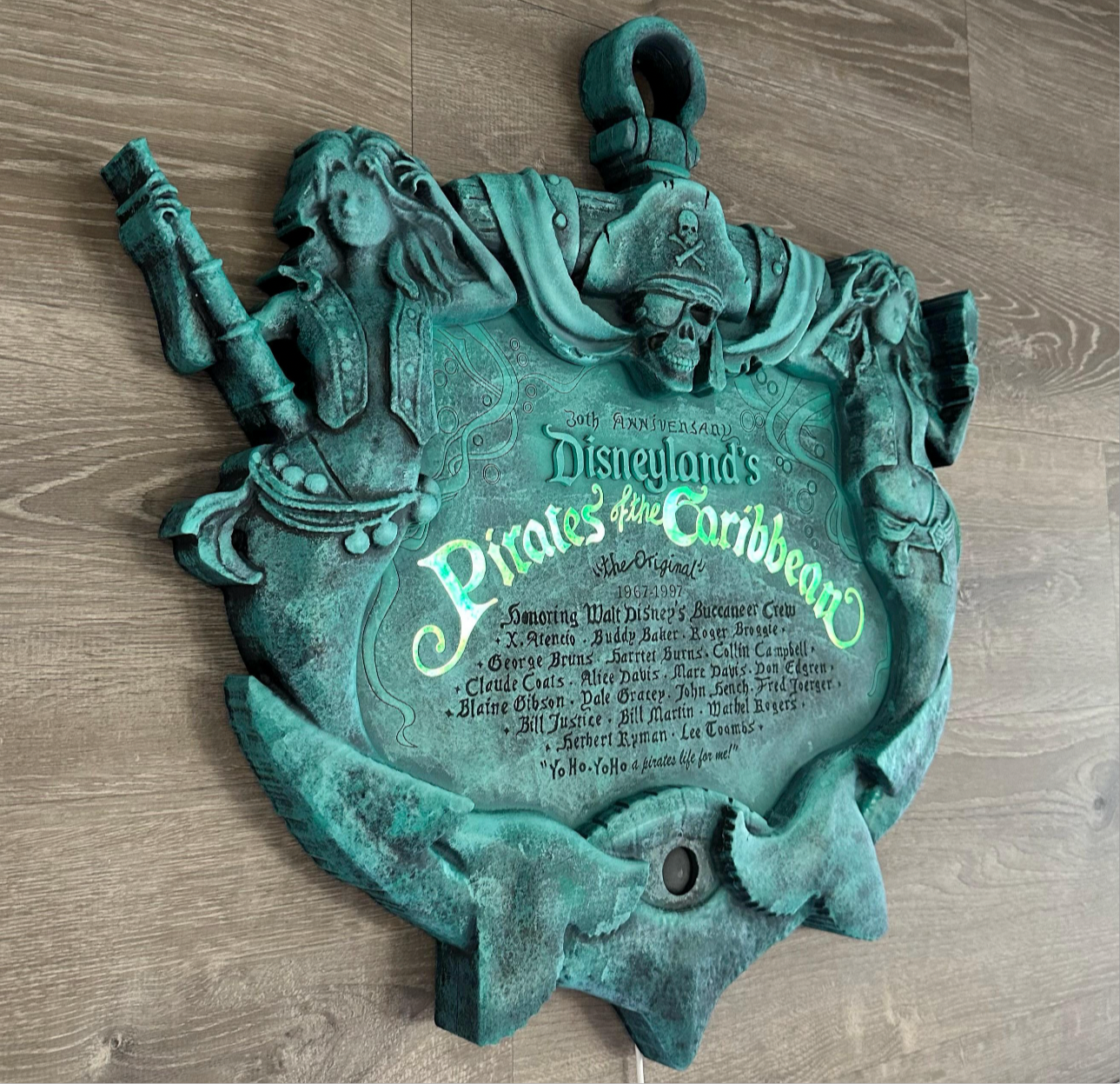 Pirates of the Caribbean Plauqe with lights Made to order. 24”x24”