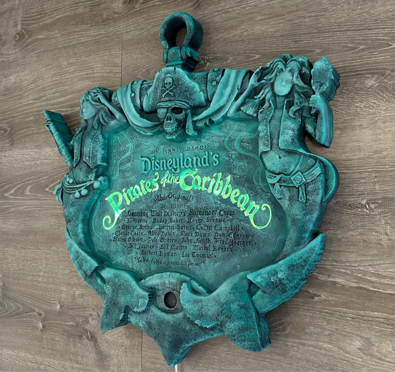 Pirates of the Caribbean Plauqe with lights Made to order. 24”x24”