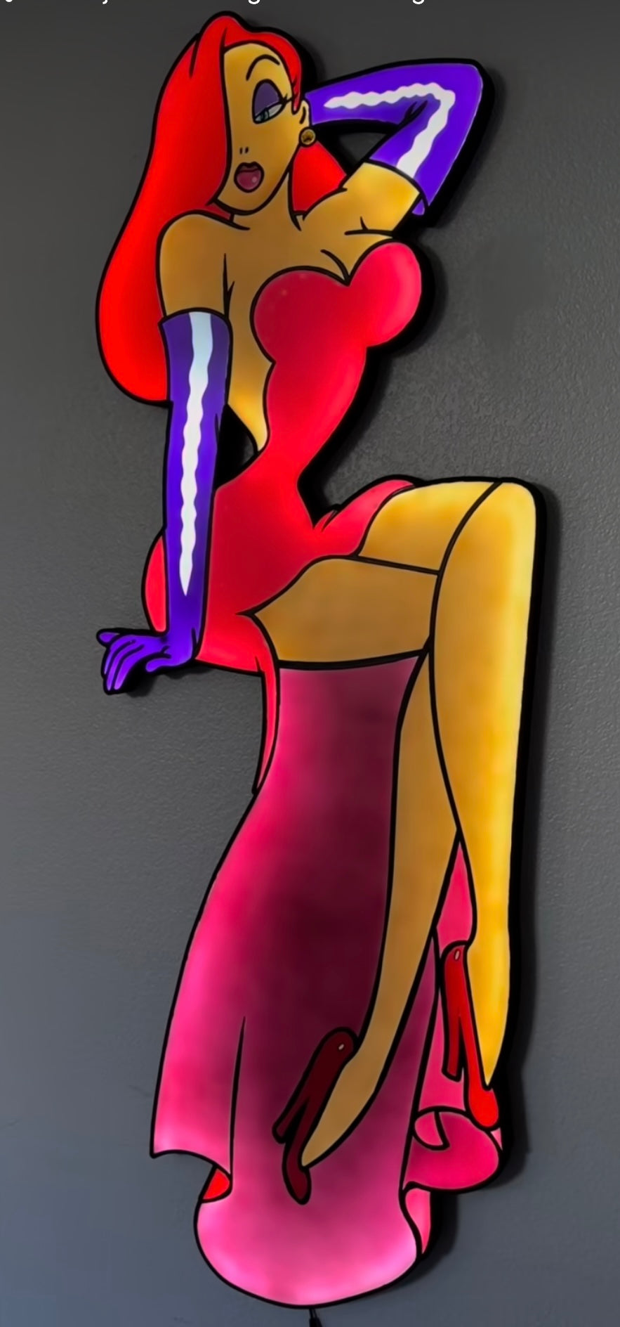 24” Jessica Rabbit sign with LEDs Custom Sign~ Made To Order