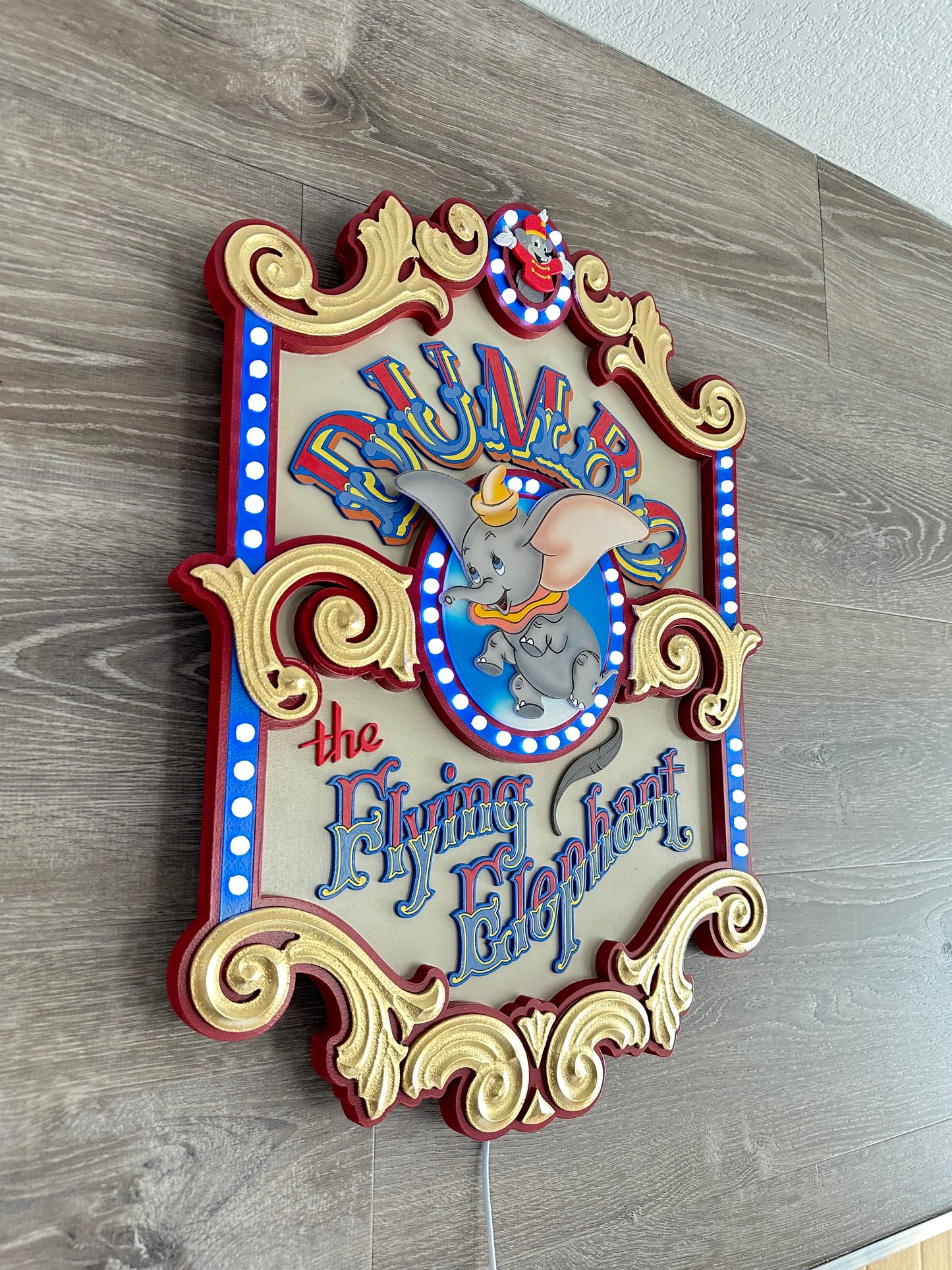 24” Custom Dumbo Sign with lights~ Made To Order