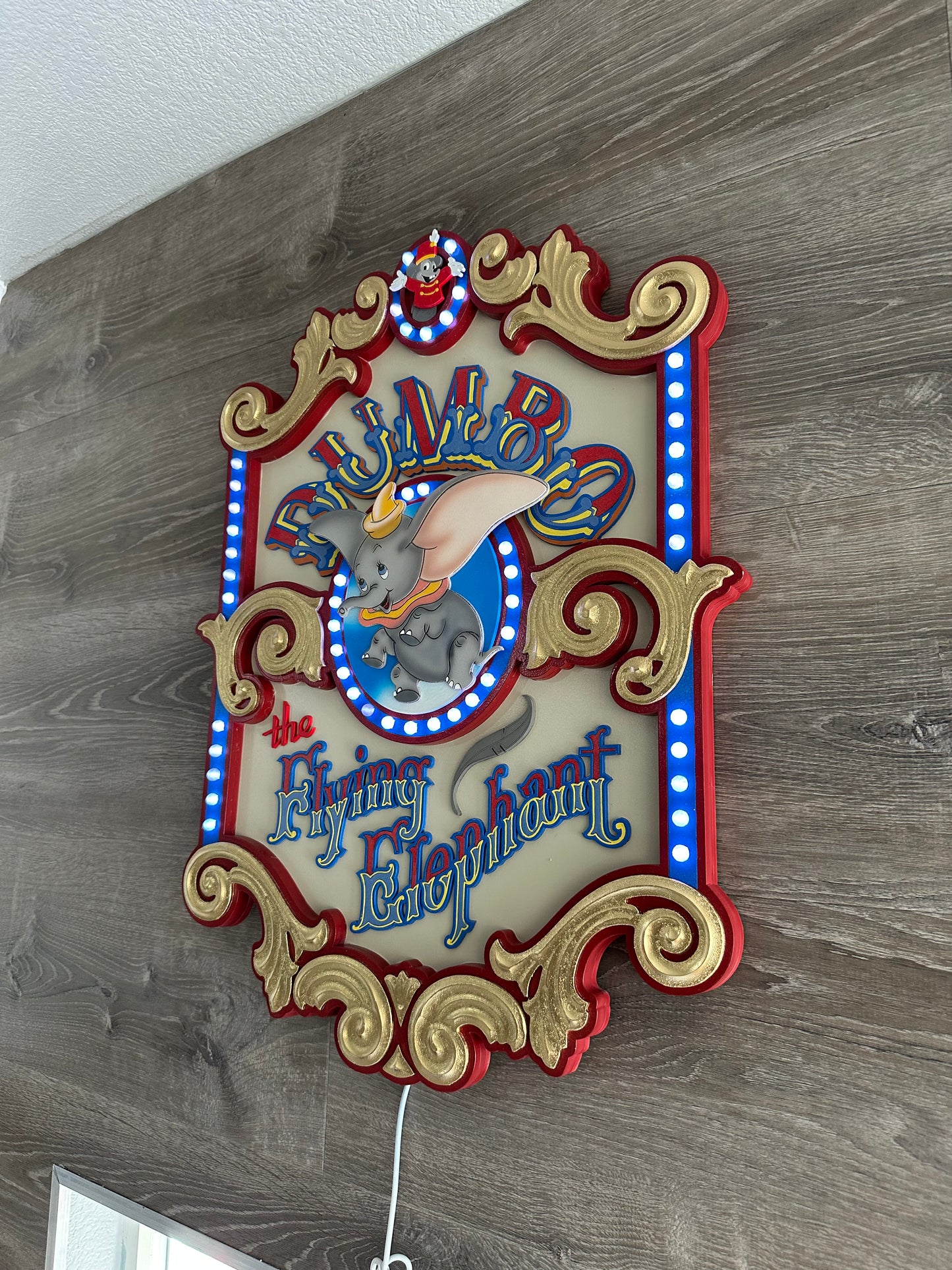 24” Custom Dumbo Sign with lights~ Made To Order