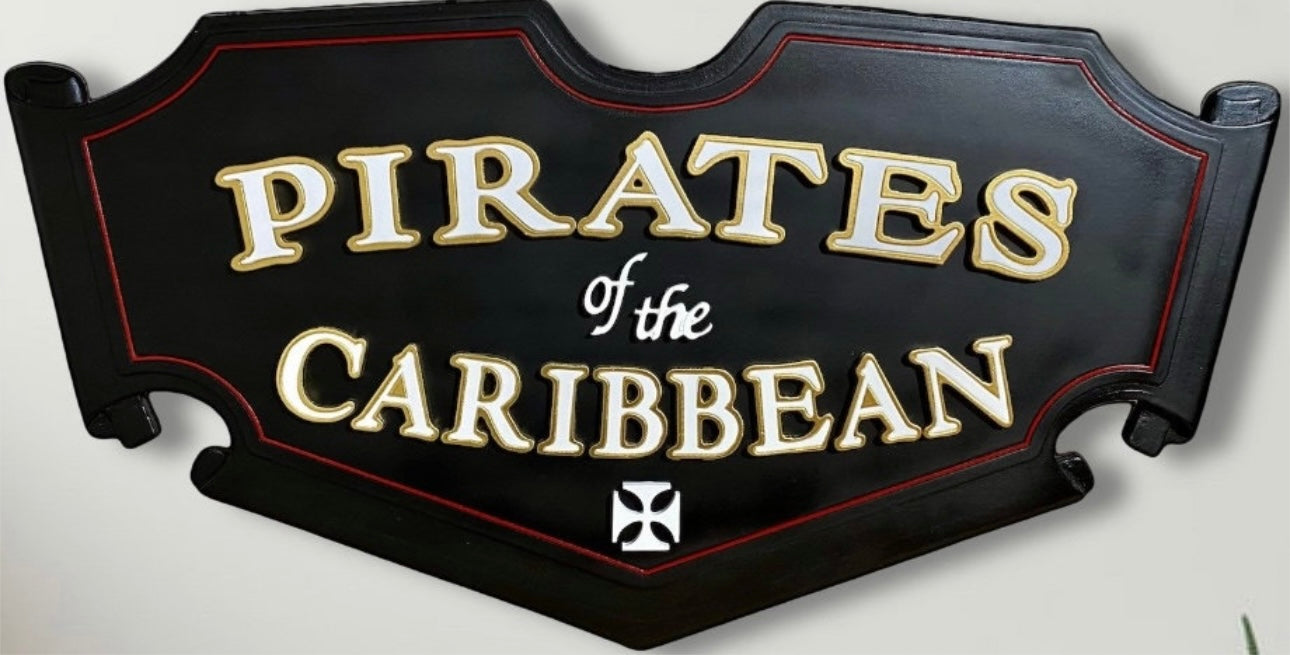 24” Pirates of the Caribbean with leds Custom Sign~ Made To Order