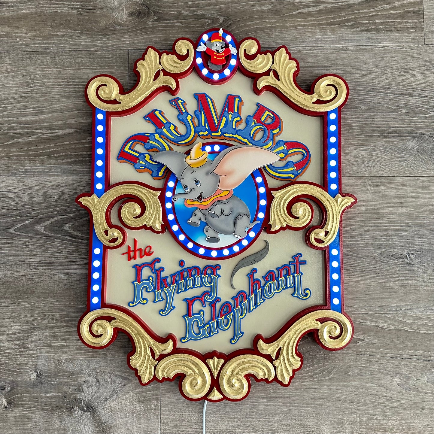 24” Custom Dumbo Sign with lights~ Made To Order