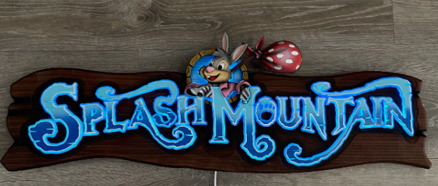 Splash Mountain sign with Leds. Made to order. 32”x10.5”