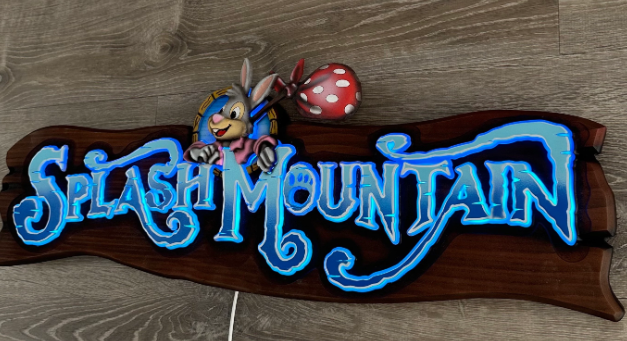 Splash Mountain sign with Leds. Made to order. 32”x10.5”