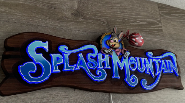 Splash Mountain sign with Leds. Made to order. 32”x10.5”