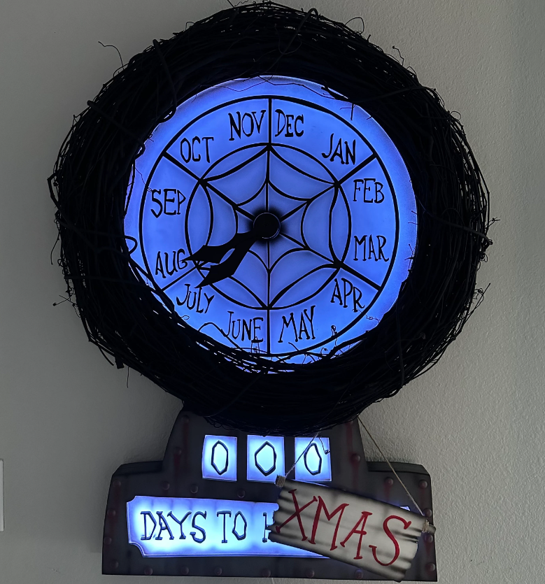 Nightmare Before Christmas Clock 32” with working hands~MADE TO ORDER